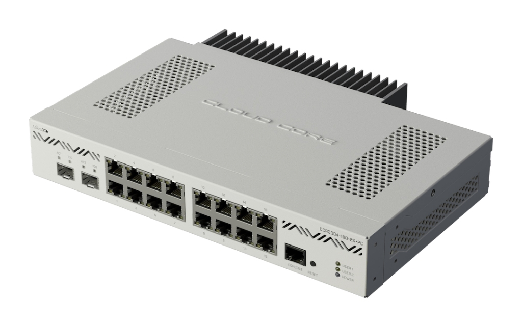 Mikrotik CCR2004-16G-2S+PC - Sessiz 16× Gigabit + 2× 10G SFP+ Firewall Router — görsel 3