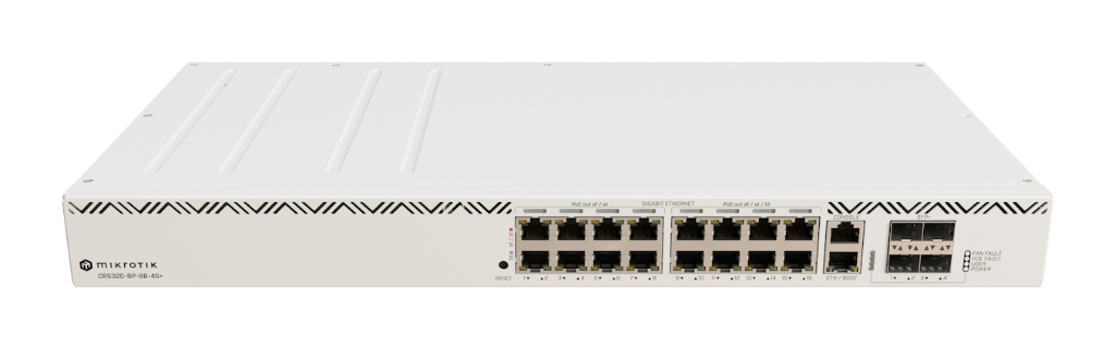 Mikrotik CRS320-8P-8B-4S+RM 802.3bt PoE++ Switch, 8x af/at + 8x bt, 4x 10G SFP+