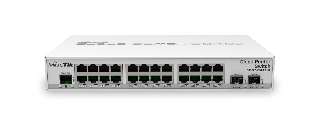 Mikrotik CRS326-24G-2S+IN 24 Port Gigabit + 2 Port 10G SFP+ Masaüstü Yönetilebilir Switch