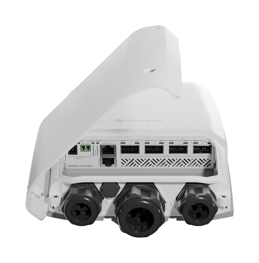 Mikrotik CRS504-4XQ-OUT 100 G switch, 4× 100G QSFP28, IP66 Dış Ortam — görsel 3