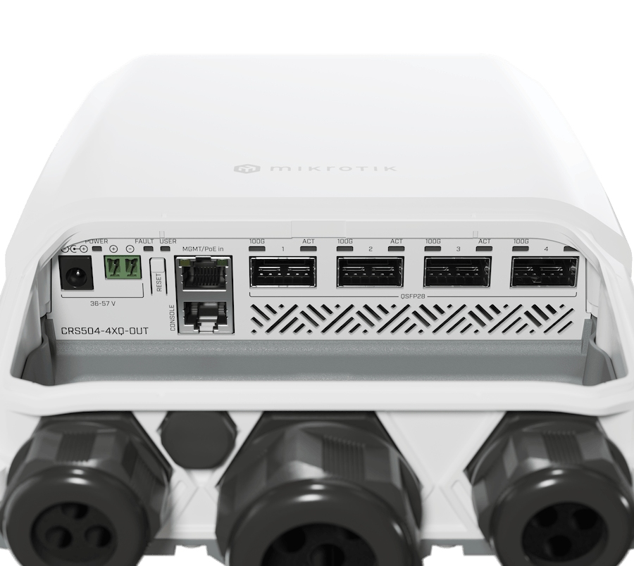 Mikrotik CRS504-4XQ-OUT 100 G switch, 4× 100G QSFP28, IP66 Dış Ortam — görsel 4