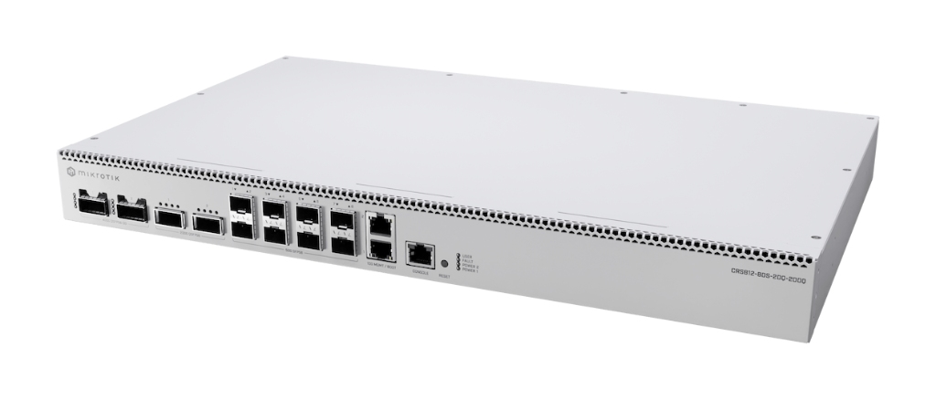 Mikrotik CRS812-8DS-2DQ-2DDQ-RM | 400G Leaf Spine Switch, 2×400G QSFP-DD, 8×50G SFP56