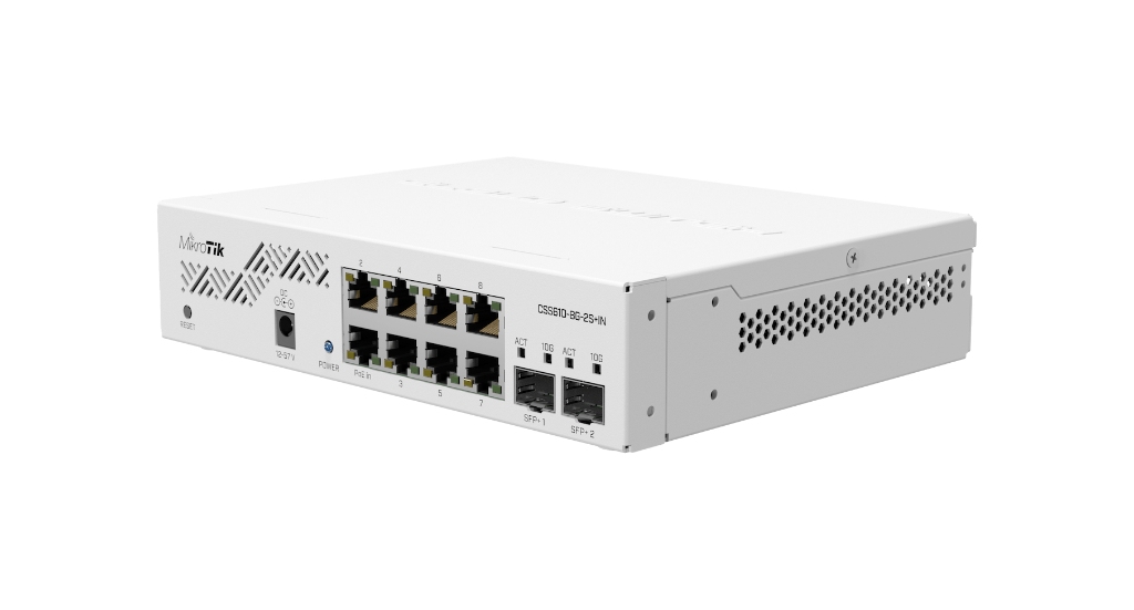 Mikrotik CSS610-8G-2S+IN — 8 Port Gigabit + 2 Port 10G SFP+ Yönetilebilir Switch