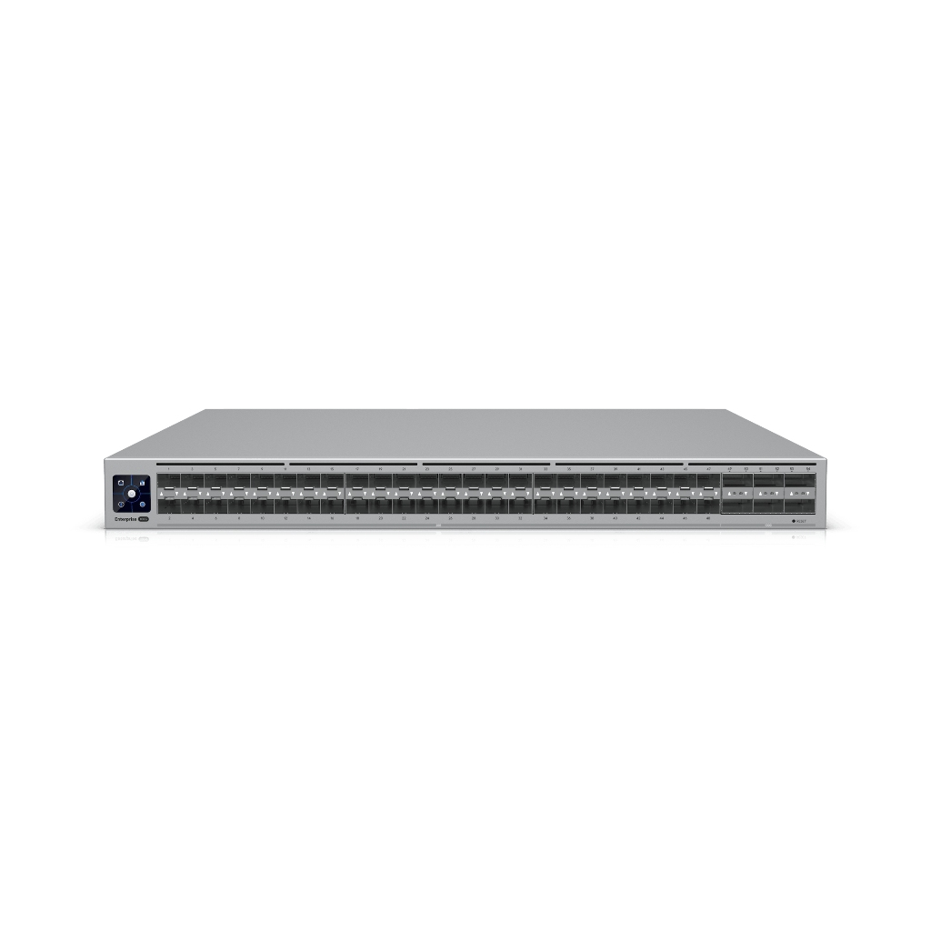 UBNT UniFi Enterprise Campus Aggregation Switch (ECS-Aggregation) – 48 Port 25G SFP28, 6 Port 100G QSFP28 ve MC-LAG Destekli 1.8 Tbps Layer 3 Aggregation Switch
