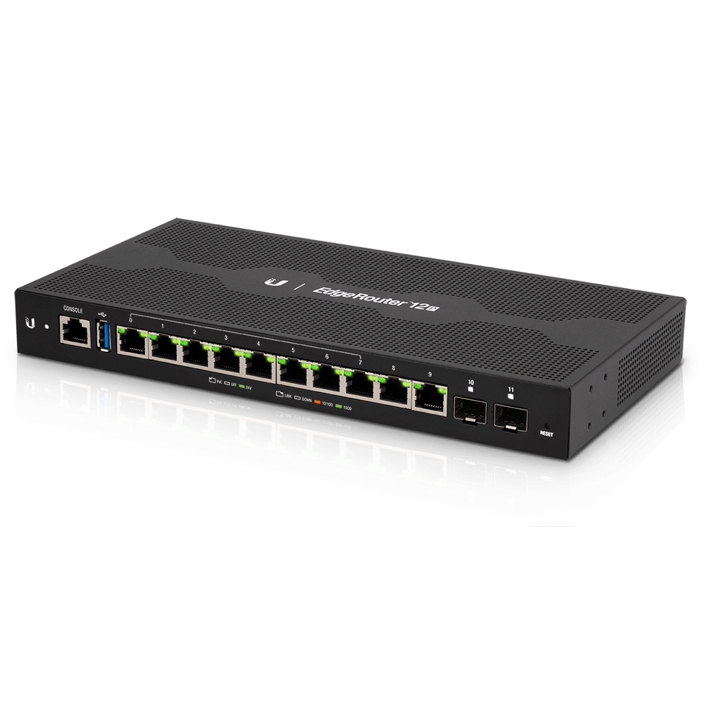 UBNT EdgeRouter 12P (ER-12P) – 10 Gigabit RJ45, 2 SFP ve 24V Pasif PoE Destekli Router, Güçlü Ağ Router