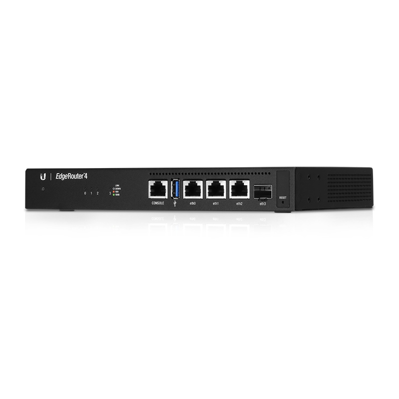 UBNT EdgeRouter 4 (ER-4) - Profesyonel Router, 4 Gbps Throughput, 3 Gigabit RJ45 ve 1 SFP Port