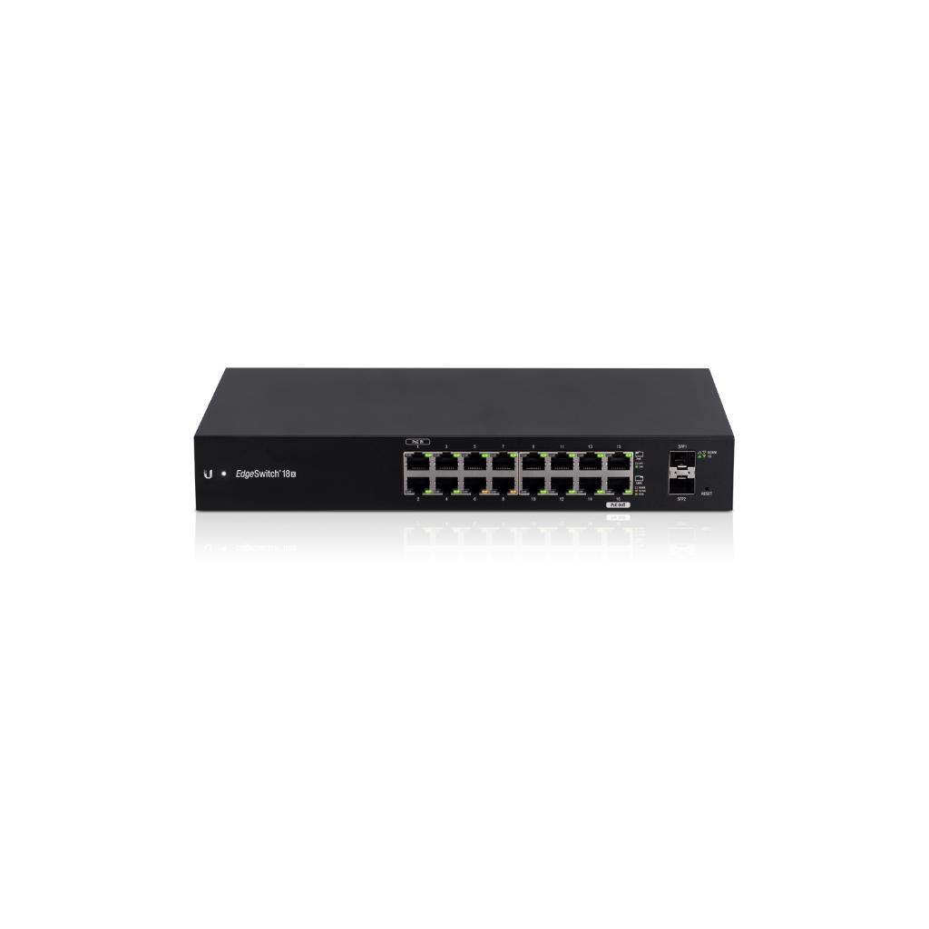 Ubiquiti Networks EdgeSwitch 18X (ES-18X) – 16 Gigabit RJ45, 2 SFP Port, Fanless and Affordable WISP Switch