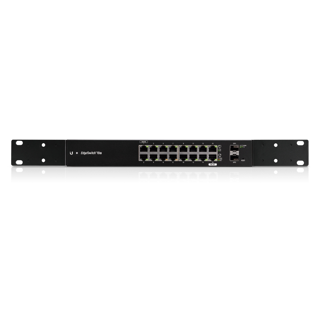 Ubiquiti Networks EdgeSwitch 18X (ES-18X) – 16 Gigabit RJ45, 2 SFP Port, Fanless and Affordable WISP Switch