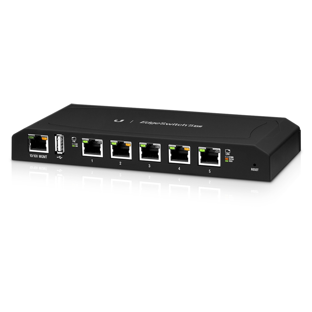 UBNT EdgeSwitch 5XP (ES-5XP) – 5 Gigabit PoE Portlu, Kompakt ve Güçlü Pasif PoE Switch