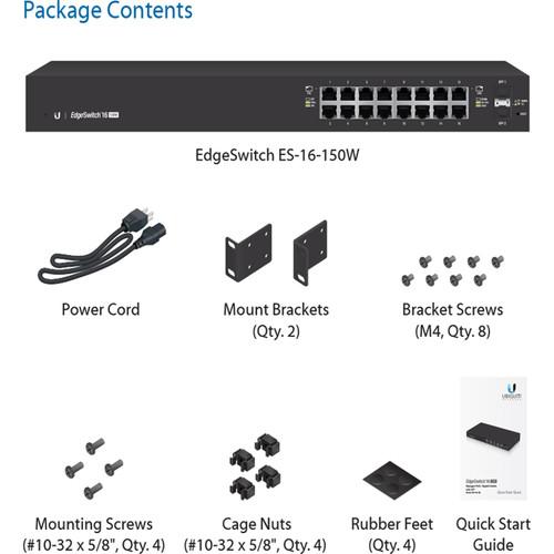 Ubnt Ubiquiti ES-16-150W EdgeSwitch 16 Port 150W Man. Switch