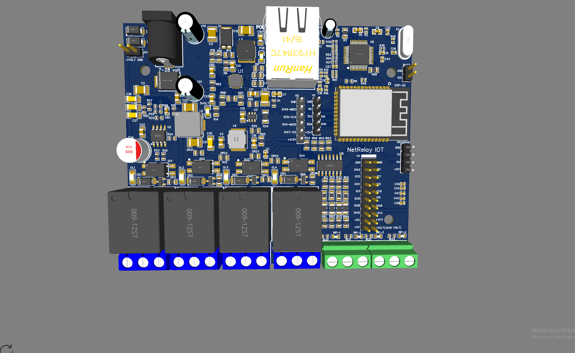 NetRelay IoT Development Board 4 Röle (PoE-Ethernet-WiFi Lan Relay) Geliştirme Kartı — görsel 3