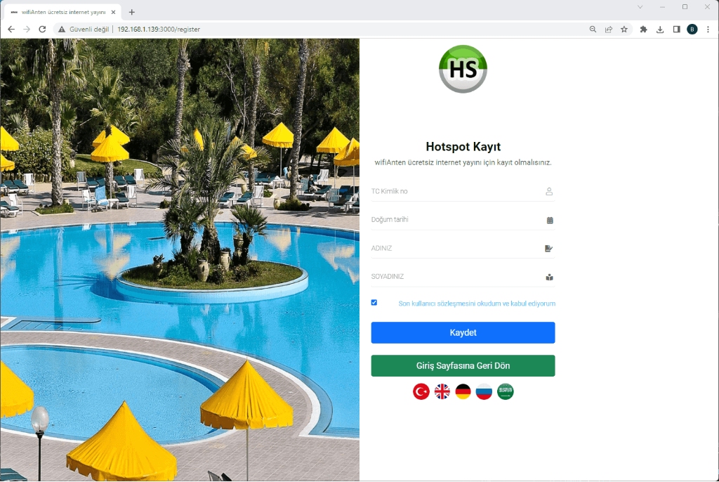 MikroTik, Grandstream, Ruijie Cloud ve UniFi Uyumlu Hotspot, Loglama Otel Otomasyon (PMS) Entegrasyon Programı — görsel 12