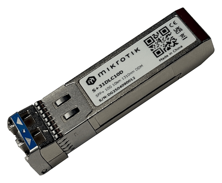 MikroTik S+31DLC10D 10G SFP+ (1310nm) | 10 km Single Mode | DDM Destekli LC Modül