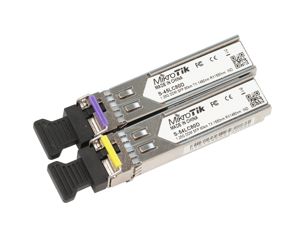 Mikrotik S-4554LC80D 1.25G BiDi SFP Modül, 80KM Menzil, Single LC Konnektör