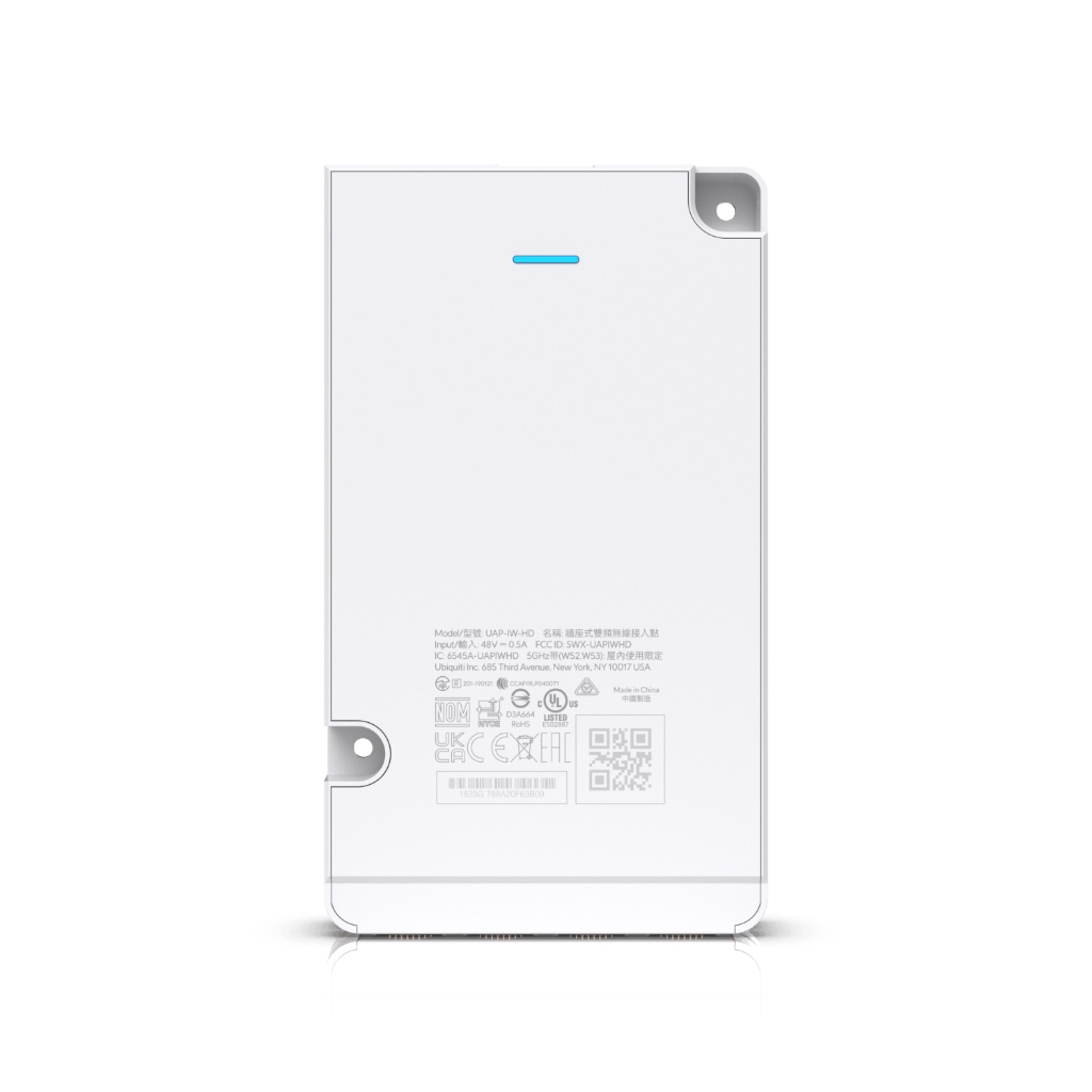 UBNT UniFi In-Wall HD (UAP-IW-HD) Duvar Tipi WiFi 5 Access Point - 6 Stream, 4 Port GbE Switch, PoE/PoE+, 90 m² Kapsama — görsel 8