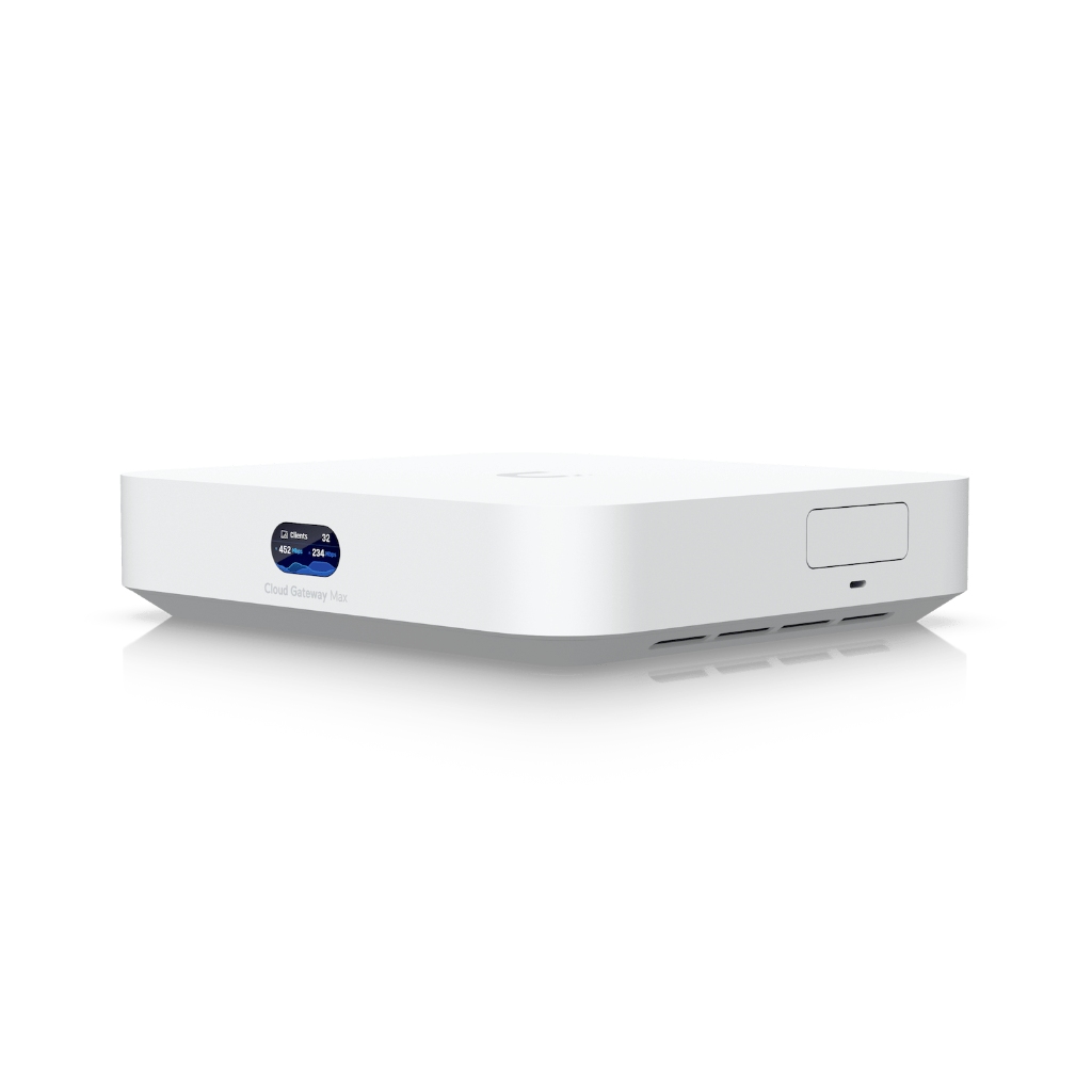 UBNT UniFi Cloud Gateway Max (UCG-Max) – 2.5G Çoklu-WAN Cloud Gateway | 2.3 Gbps IDS/IPS, 30+ UniFi Cihaz, NVMe NVR
