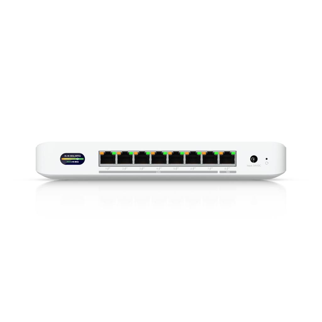 UBNT UniFi UDB-Switch - WiFi 7 Uplink’li 10GbE + 2.5GbE 8 Port PoE+ Switch, 0.96” LCM, 6 GHz Ready — görsel 3