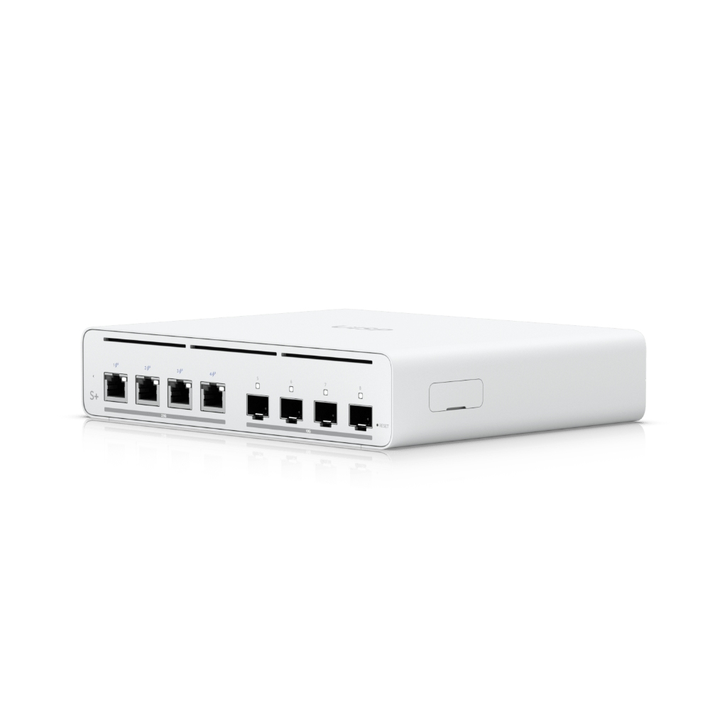 UBNT UISP Switch Plus (UISP-S-Plus) - 4× 2.5 GbE PoE ve 4× 10G SFP+ Portlu, 160W PoE Bütçesiyle ISP Switch