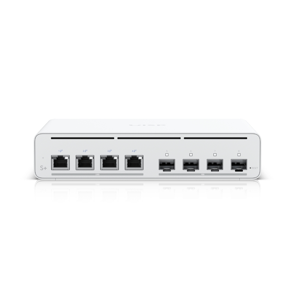 UBNT UISP Switch Plus (UISP-S-Plus) - 4× 2.5 GbE PoE ve 4× 10G SFP+ Portlu, 160W PoE Bütçesiyle ISP Switch