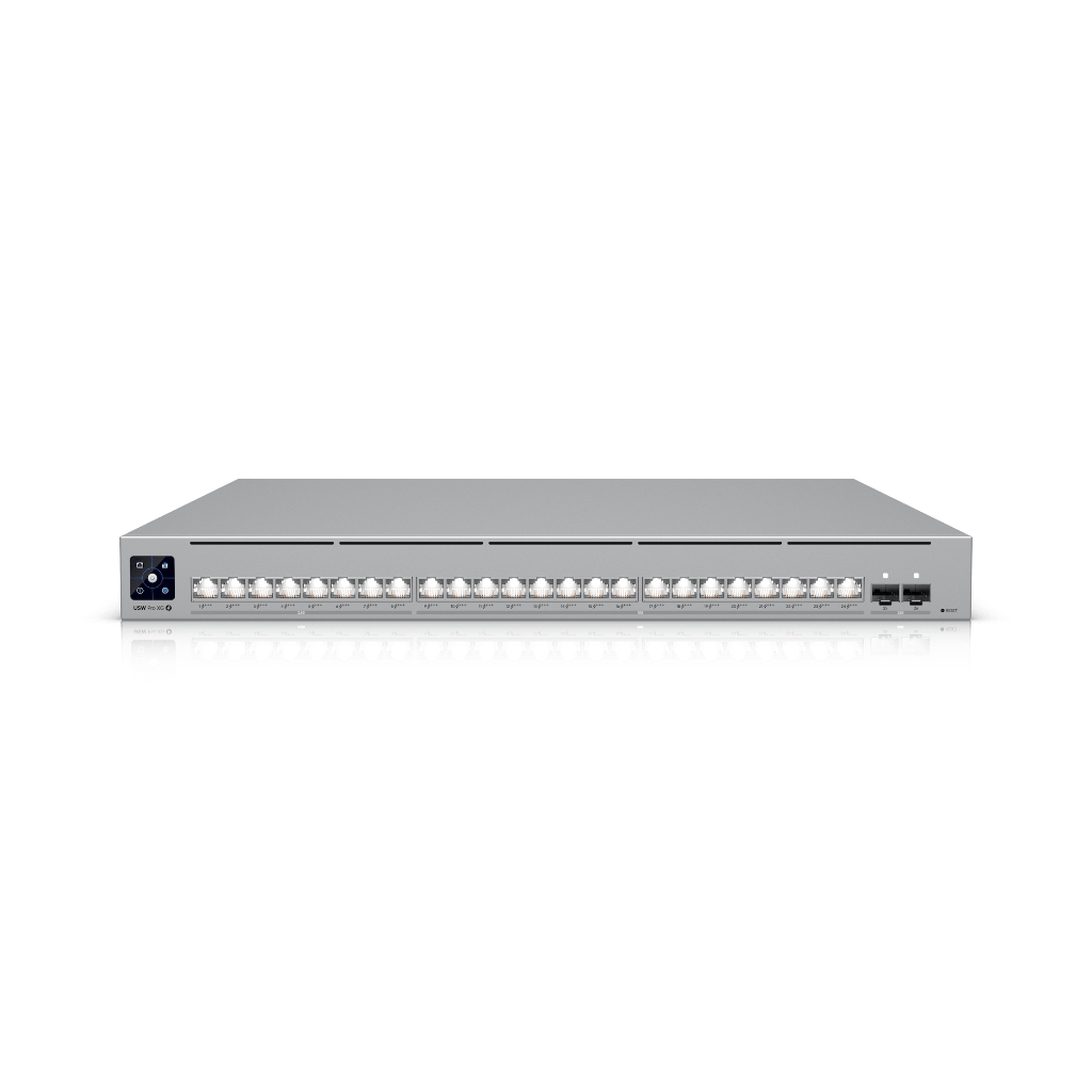 UBNT UniFi Pro XG 24 PoE (USW-Pro-XG-24-PoE) – 24 Port 10G/2.5G PoE+++ Katman 3 Switch, 25G SFP28 Uplink ve 720W PoE