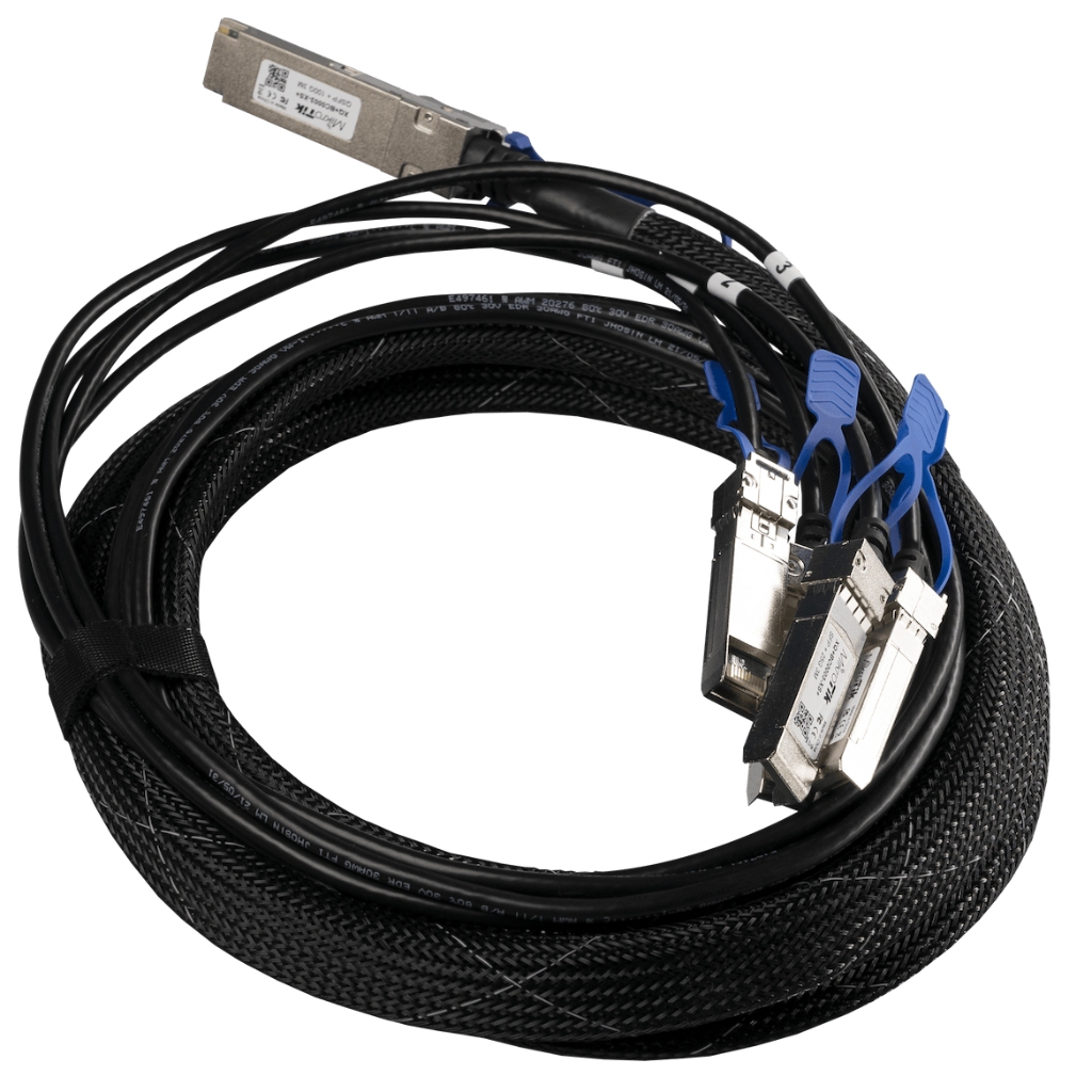 Mikrotik XQ+BC0003-XS+ QSFP28 to 4x SFP28 Pasif DAC Kablo - 3m, 100G Hız, 25G Dağıtım